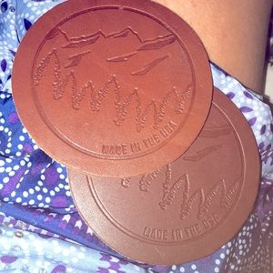 Brown Leather Coasters Set of Two by MARLBORO CO.